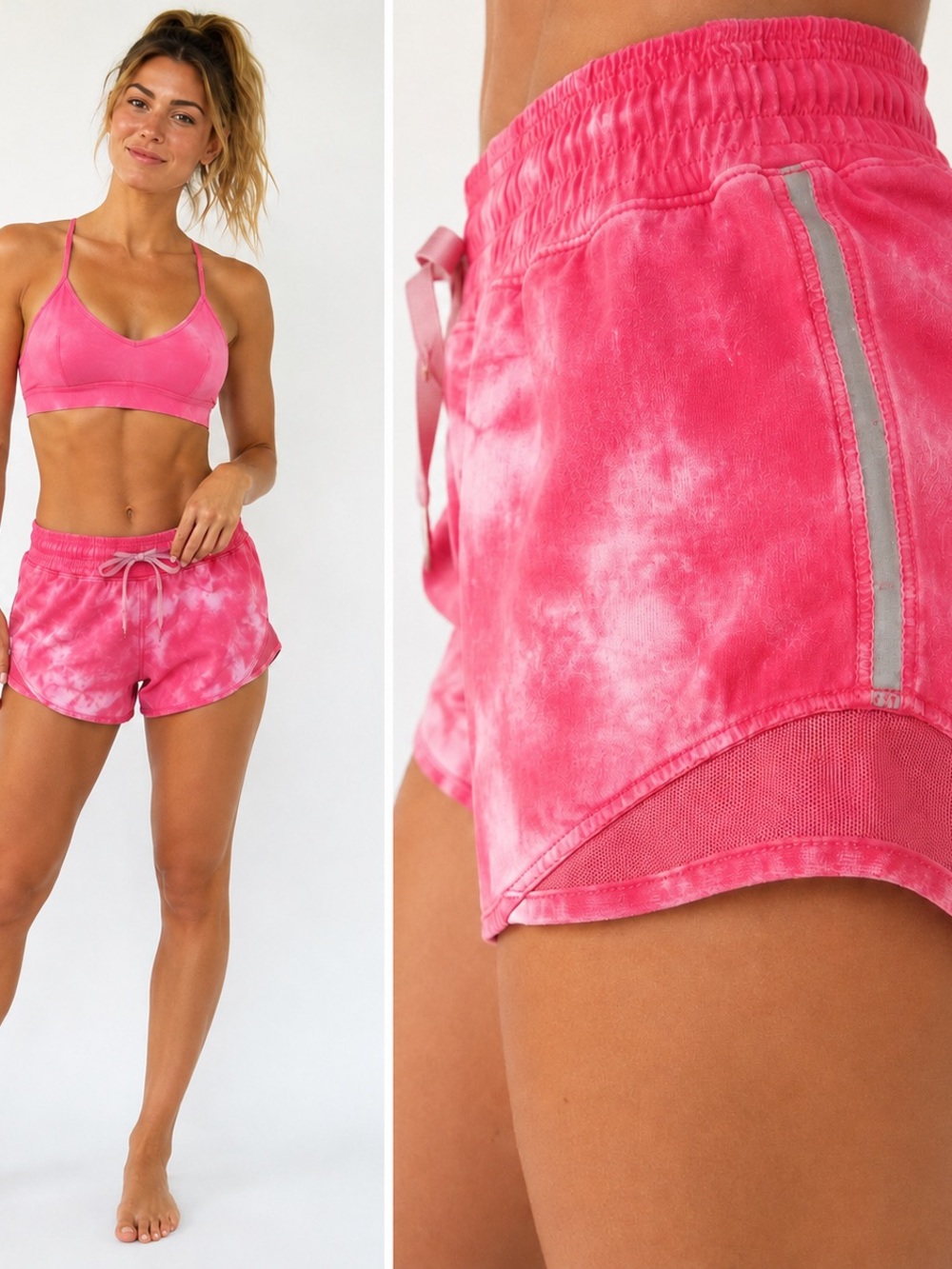 lululemon athletica Pink Tie-Dye Athletic Shorts